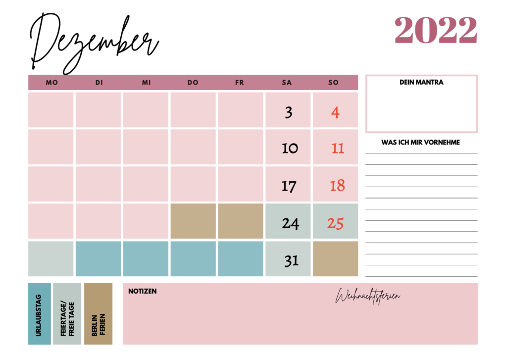 Urlaub Kinder Weihnachten 2022 Urlaub richtig planen nutze die Brückentage 2022! (Berlin) + Kalender